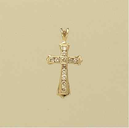 9ct 20pt DIAMOND FANCY CROSS