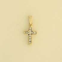 9ct 10pt DIAMOND CHANNEL SET CROSS