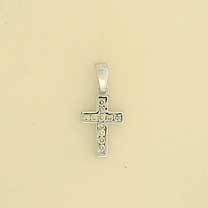 9ct WHITE 10pt DIAMOND CHANNEL SET CROSS