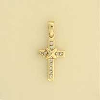 9ct 10pt DIAMOND WIRE WRAPPED CROSS