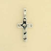 9ct WHITE 18x12mm 10pt DIAMOND CROSS