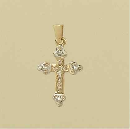 9ct 17x12mm 25pt DIAMOND FANCY CROSS