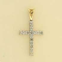 9ct 50pt DIAMOND SET CROSS