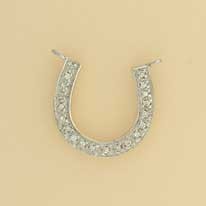9ct WHITE 5pt DIA.SET HORSESHOE PENDANT