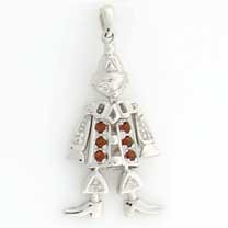 9ct WHITE DIA SET CLOWN PENDANT
