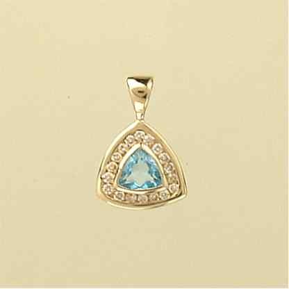 9ct 18pt DIAMOND/TOPAZ TRILLION PENDANT