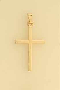 9ct 25pt 23x16mm YELL/WHITE DIAM CROSS