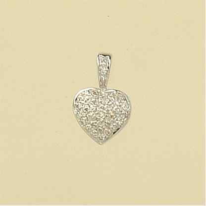 9ct WHITE 10pt DIAMOND 10mm HEART PEND.