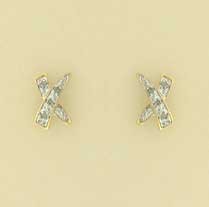 9CT --PT DIA. KISS CROSS STUDS