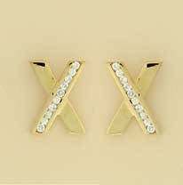 9CT --PT DIA. KISS CROSS STUDS