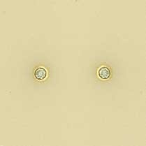 9ct 10pt DIAMOND RUBSET STUDS