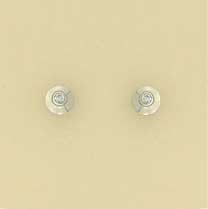 9ct WHITE 5pt DIA.RUBSET DOMED STUDS