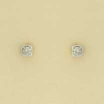 9ct 15pt DIAMOND SET SQUARE STUDS