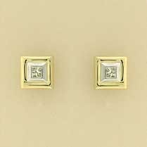 9ct 20pt SQ.DIAMOND SET SQUARE STUDS