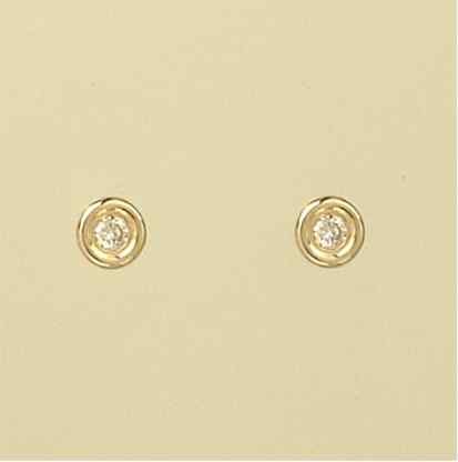 9ct 10pt DIAMOND RUB SET STUDS