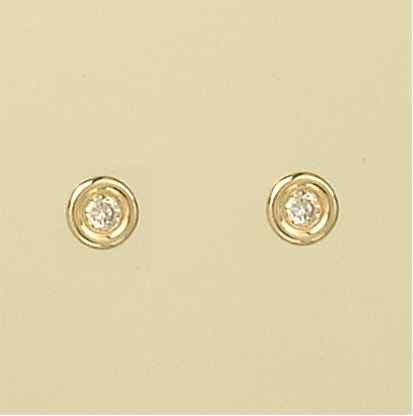 9ct 20pt DIAMOND RUB SET STUDS