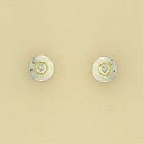 9ct 15pt DIA.YELL./WHITE RUBSET STUDS