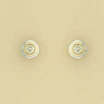 9ct 20pt DIA.YELL./WHITE RUBSET STUDS