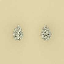 9ct WHITE 15pt DIAMOND TEARDROP EARRING