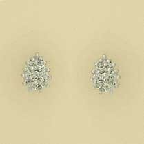 9ct WHITE 25pt DIAMOND TEARDROP STUDS