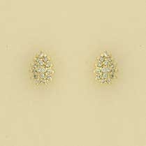 9ct 15pt DIAMOND TEARDROP CLUSTER STUDS