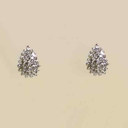 9ct 25pt DIAMOND TEARDROP CLUSTER STUDS