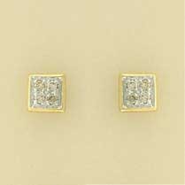 9ct 25PT DIAMOND SQUARE CLUSTER STUDS