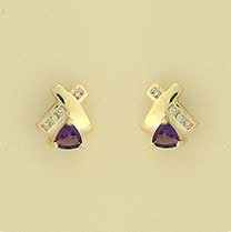 9ct 8pt DIA.TRILLION AME KISS CROSS STUD