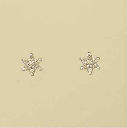 9ct WHITE 15pt DIAMOND CLUSTER STUDS   =