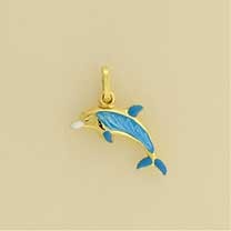 GPC SMALL HOLLOW ENAMELLED DOLPHIN CHARM
