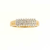 9ct 25pt DIA.SET 3 ROW DRESS RING