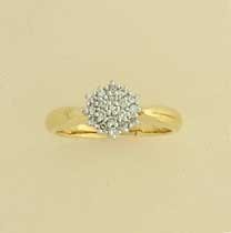 9ct 25pt DIAMOND CLUSTER RING