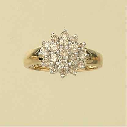 GPC 1ct DIAMOND CLUSTER RING
