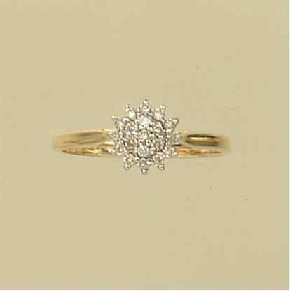 9ct 25pt 3 TIER DIAMOND CLUSTER RING