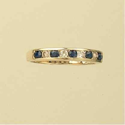 9ct DIAMOND/SAPPHIRE 20pt 1/2 ETERNITY