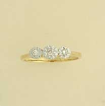 9ct 10pt DIA ILLUSION SET 3 STONE RING