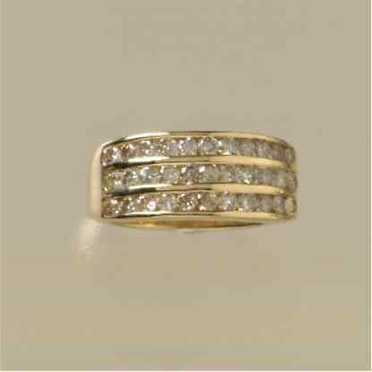 9ct 1.0ct DIAMOND 3 ROW 1/2 ETERNITY