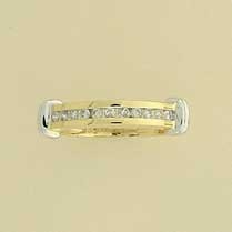 9ct 25pt DIAMOND CHANNEL SET 2 COL.RING