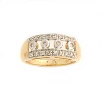 9ct 25pt DIAMOND FANCY OPEN WORK RING