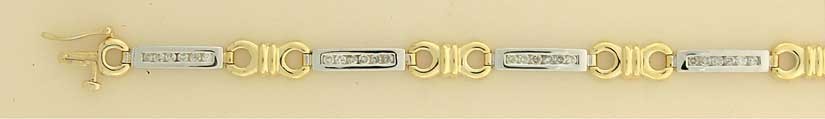 9ct 1.0ct DIAMOND YELL./WHITE BRACELET