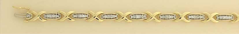 9ct 1ct DIAMOND 2 COLOUR BRACELET