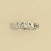 9ct WHITE 12pt DIA.SET X MOTIF RING