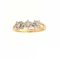 9ct 25pt DIA.SET TRIPLE CLUSTER RING