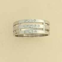 9ct WHITE 10pt DIA SET SLOTTED BAND