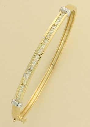 9ct 1ct DIAMOND CHANNEL SET BANGLE