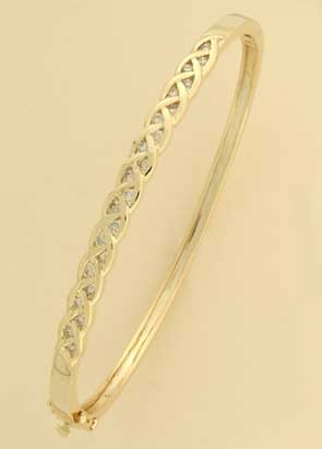 9ct 50pt DIA.SET PLAIT DESIGN BANGLE