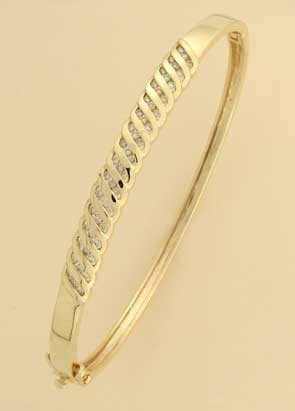 9ct 50pt DIA.SET PLAIT DESIGN BANGLE