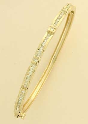 9ct 1.41ct DIA.CHANNEL SET FANCY BANGLE