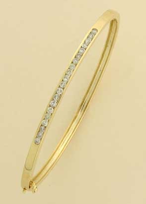 9ct 80pt DIAMOND CHANNEL SET BANGLE