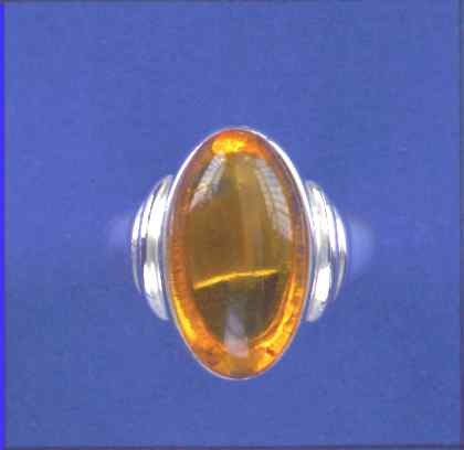 SPC 18X10 OVAL AMBER TAPERED BAND RING =